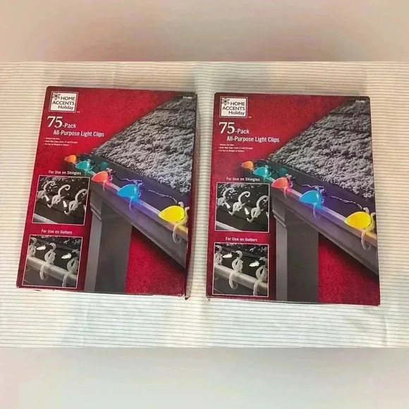 2 Sets Of Home Accents Holiday 75-Pack All Purpose Light Clips 150 Total NIB - Picture 1 of 2